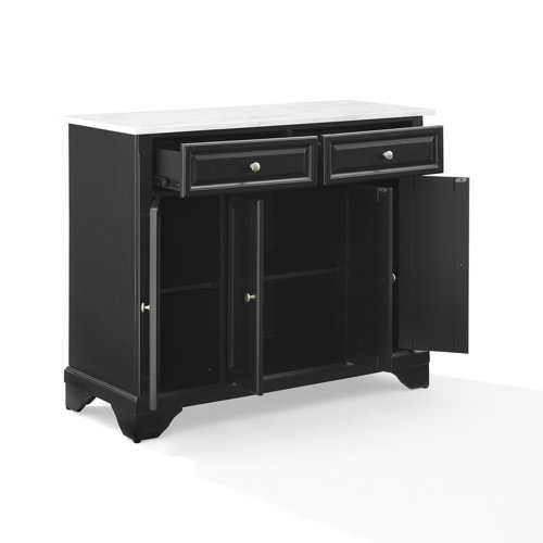 Andover Mills™ Moser Paper Marble Kitchen Island & Reviews Wayfair